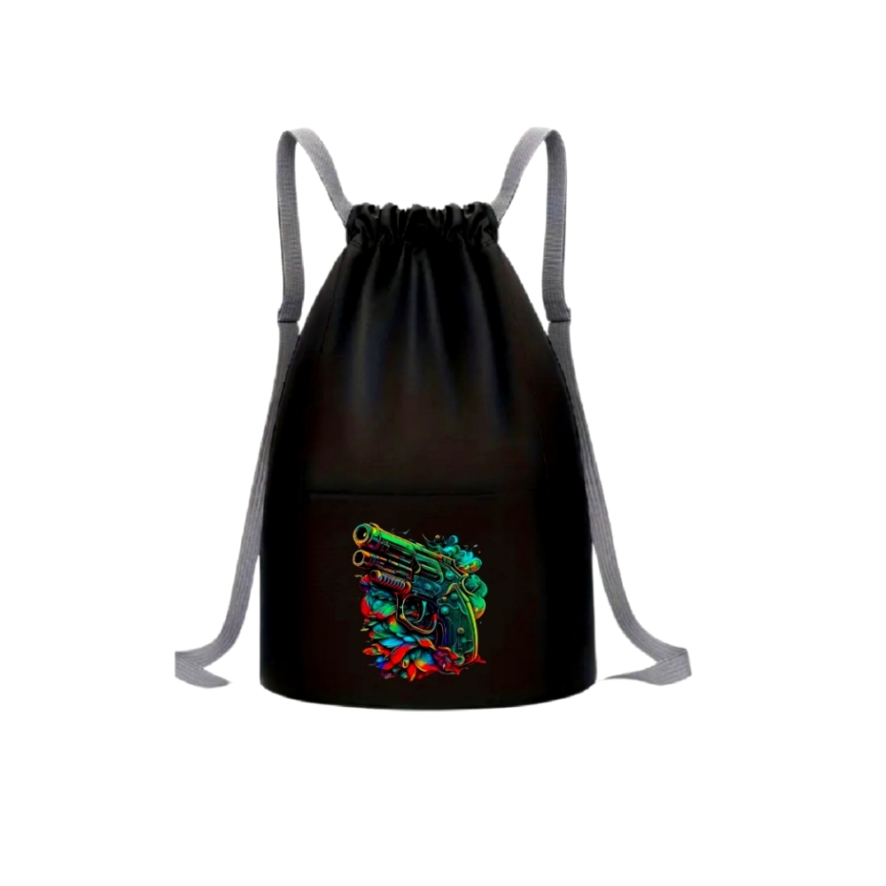 Colorful handgun picture backpack